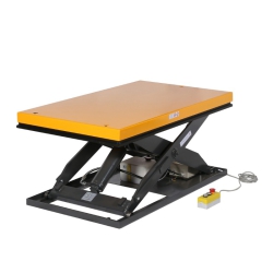 Vista de 3/4 plataforma medio-alta de la mesa elevadora eléctrica 220V 1300x1000mm 1t