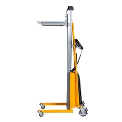 Vista de perfil del apilador para puesto de trabajo 1714mm 100kg - plataforma alta