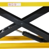 Mesa elevadora manual 500 kg - Plataforma 1600x810 mm - zoom en las tijeras y la bomba hidráulica