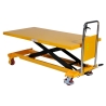 Mesa elevadora manual 500 kg - vista delantera de 3/4 - Plataforma medio-alta 1600x810 mm