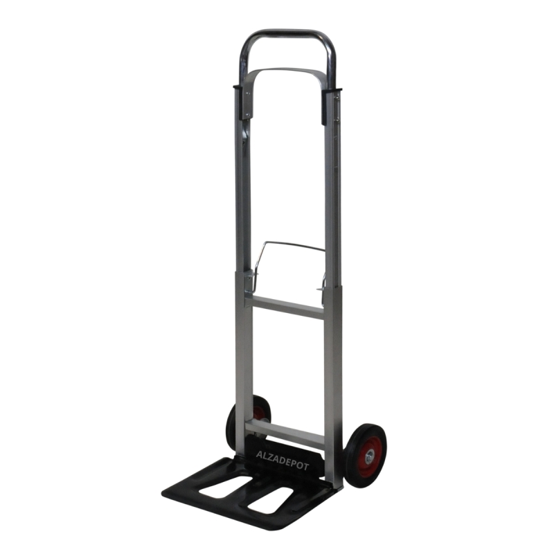 Carretilla de mano plegable de aluminio 90kg - vista delantera de 3/4 desplegada