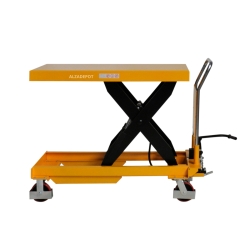 Vista de perfil de la mesa elevadora 1500kg - plataforma alta