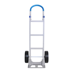 Vista frontal de la carretilla de mano de aluminio 200kg ruedas macizas