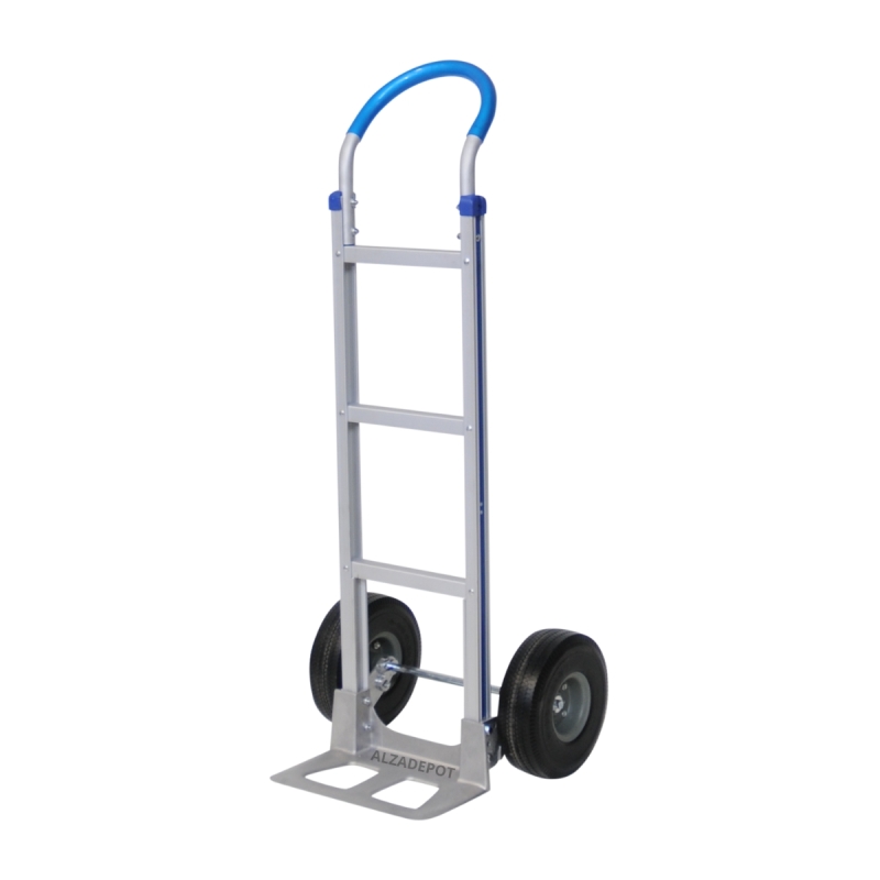 Vista delantera de 3/4 de la carretilla de mano de aluminio 200kg ruedas macizas