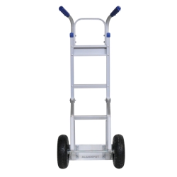 Carretilla de mano aluminio 200 kg con refuerzos ruedas neumáticas - vista trasera