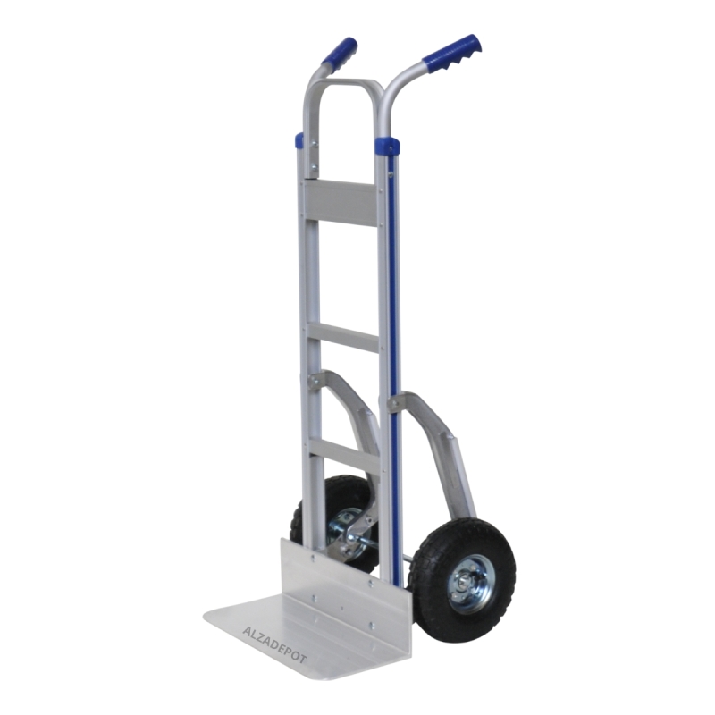 Carretilla de mano aluminio 200 kg con refuerzos ruedas neumáticas - vista de 3/4