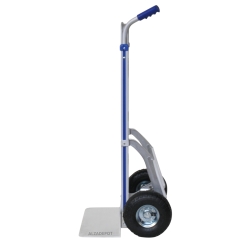 Carretilla de mano aluminio 200 kg con refuerzos ruedas neumáticas - vista de perfil