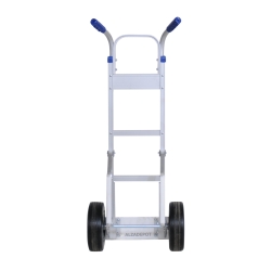 Carretilla de mano aluminio 200 Kg con refuerzos ruedas macizas - vista trasera