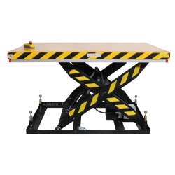 Mesa elevadora 2500kg 1830x1220mm - vista de perfil - posición medio-alta