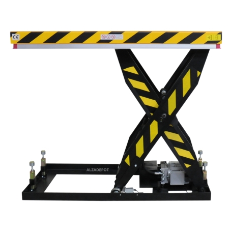 Mesa elevadora 2500kg 1420x815mm - vista de perfil - posición alta