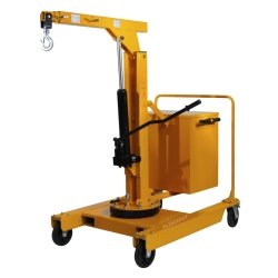 Grúa de taller de contrapeso rotativa 550kg - vista delantera de 3/4 - brazo horizontal