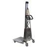 Apilador inox posicionador trabajo semi-eléctrico 150kg - vista delantera de 3/4 - plataforma baja