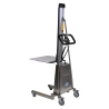 Apilador inox posicionador trabajo semi-eléctrico 150kg - vista delantera de 3/4 - plataforma medio-alta