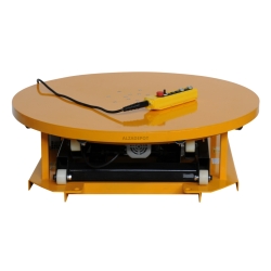 Mesa elevadora eléctrica con plataforma giratoria cerrada 2000 kg - posición baja