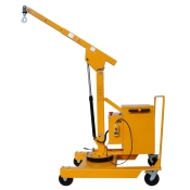 Vista lateral con el brazo extendido de la Grúa semi-eléctrica de taller Capacidad 550 kg