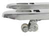 Zoom en los rodillos de la Transpaleta manual pesadora de acero inoxidable 304
