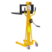 Vista general del Apilador para puesto de trabajo con manivela 80 kg - 1100 mm - plataforma alta