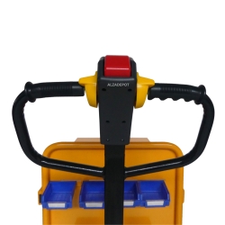 Mesa elevadora eléctrica doble tijera móvil 500kg - zoom en la caja de control vista trasera