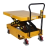 Vista delantera de 3/4 de la mesa elevadora semieléctrica móvil 1000kg - plataforma medio-alta