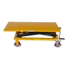 Vista lateral de la mesa elevadora manivela 300kg plataforma 1150x750 mm - posición baja