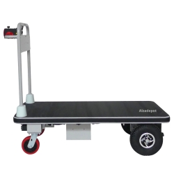 Vista lateral del Carro de plataforma motorizado 1280 x 630 mm - 400 kg