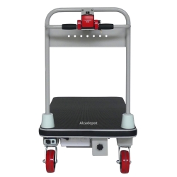 Vista frontal del Carro de plataforma motorizado 1280 x 630 mm - 400 kg