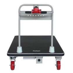 Vista frontal del Carro de plataforma motorizado 1280 x 910 mm - 400 kg