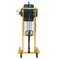 Apilador volteador de barril 450 kg - elevación 1600 mm - Horquillas ajustables
