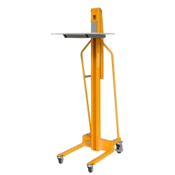 Vista trasera en 3/4 del Apilador para puesto de trabajo con manivela 100 kg - 1500 mm