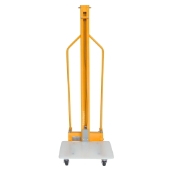 Vista trasera del Apilador para puesto de trabajo con manivela 100 kg - 1500 mm - plataforma baja