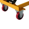 Zoom sobre las ruedas de la Mesa elevadora manual de nivel constante 210 kg