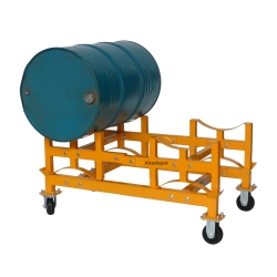 Estante para bidones 1000 kg con un bidón y un soporte