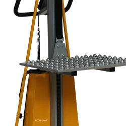 Zoom 3/4 plataforma de transferencia con rodillos de bolas para apilador de puesto de trabajo