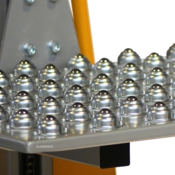 Zoom 3/4 plataforma de transferencia con rodillos de bolas para apilador de puesto de trabajo