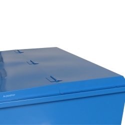 Zoom de la tapa cerrada de contenedores de 1100 litros