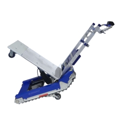 Carretilla escalera de oruga eléctrica 420 kg vista de perfil