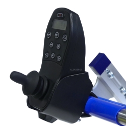 Zoom al mando de la Carretilla escalera de oruga eléctrica 420 kg