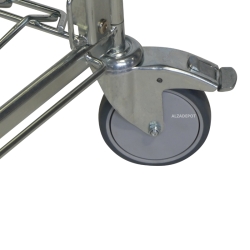 Zoom en una rueda directriz del Carro nivel constante con 2 plataformas 300 kg