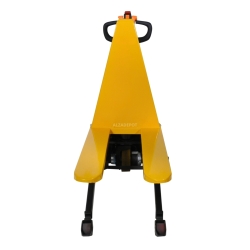 Transpaleta de alta elevación completamente eléctrica - vista frontal - posición alta