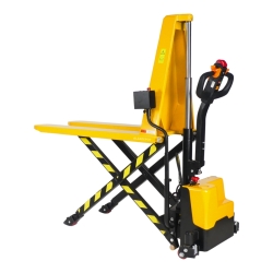 Vista general de transpaleta elevadora totalmente eléctrica con nivel constante 1500 kg