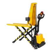 Vista general de transpaleta elevadora totalmente eléctrica con nivel constante 1500 kg