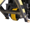 ZOOM sobre la rueda directriz de la transpaleta elevadora totalmente eléctrica nivel constante 1500 kg