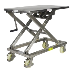 3/4 - Mesa elevadora móvil INOX a manivela - Capacidad 300 kg