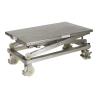 Lateral baja - Mesa elevadora móvil INOX a manivela - Capacidad 300 kg