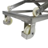 Zoom ruedas - Mesa elevadora móvil INOX a manivela - Capacidad 300 kg