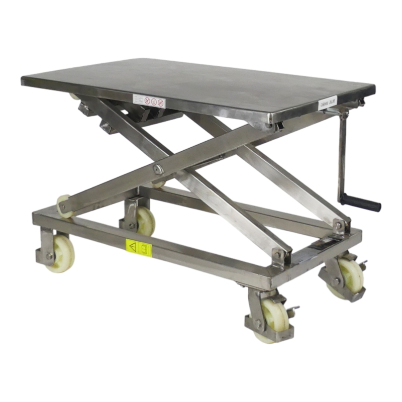 Portada - Mesa elevadora móvil INOX a manivela - Capacidad 300 kg