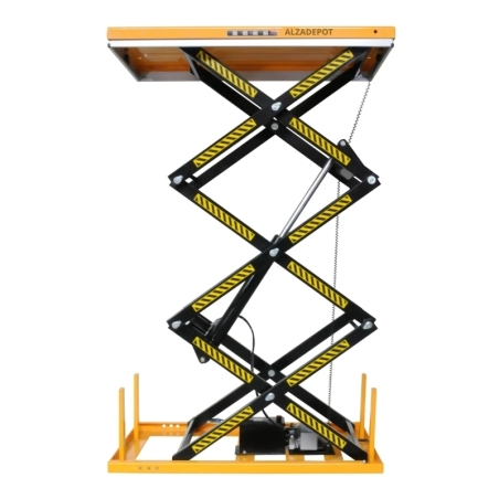 Portada - Mesa elevadora eléctrica de triple tijera 2000 kg 220V - 1700x1000 elevación 3000 mm